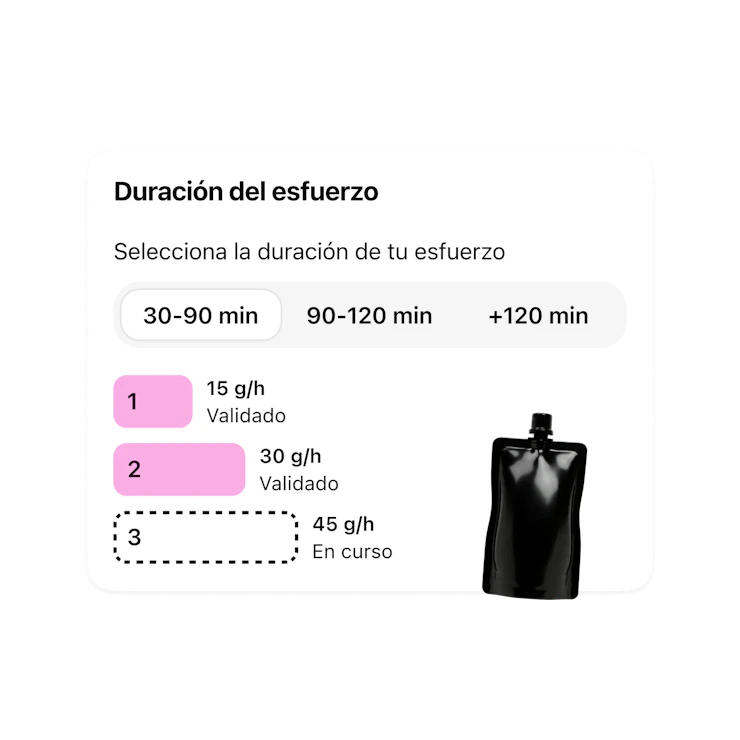 etapas visuales nutricion resistencia campus entrenador aplicacion