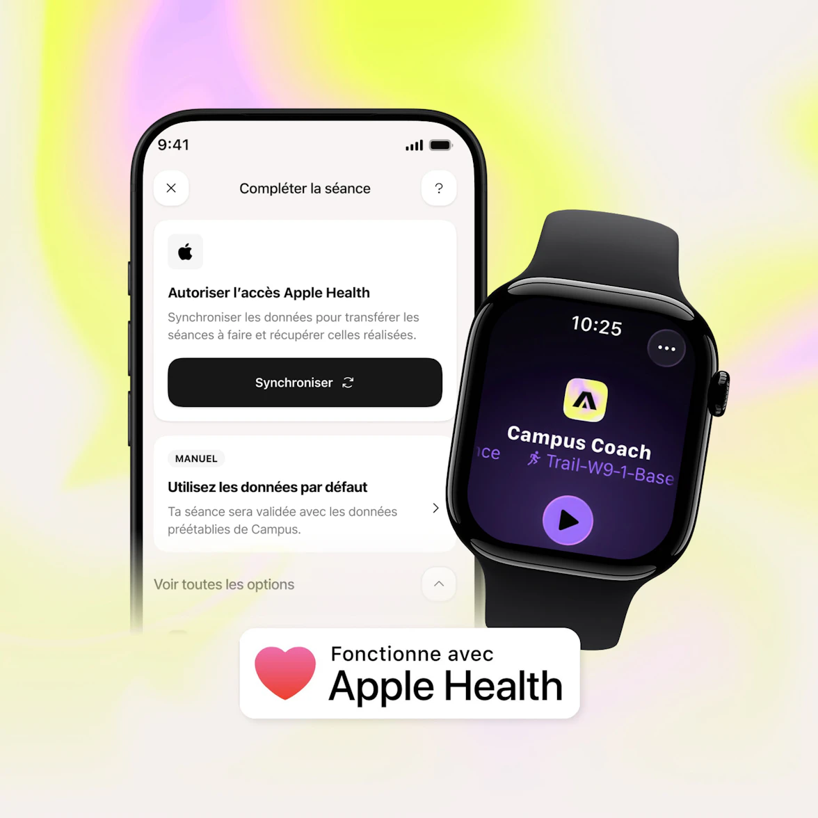 visuel autorisation synchronisation healthkit application campus coach