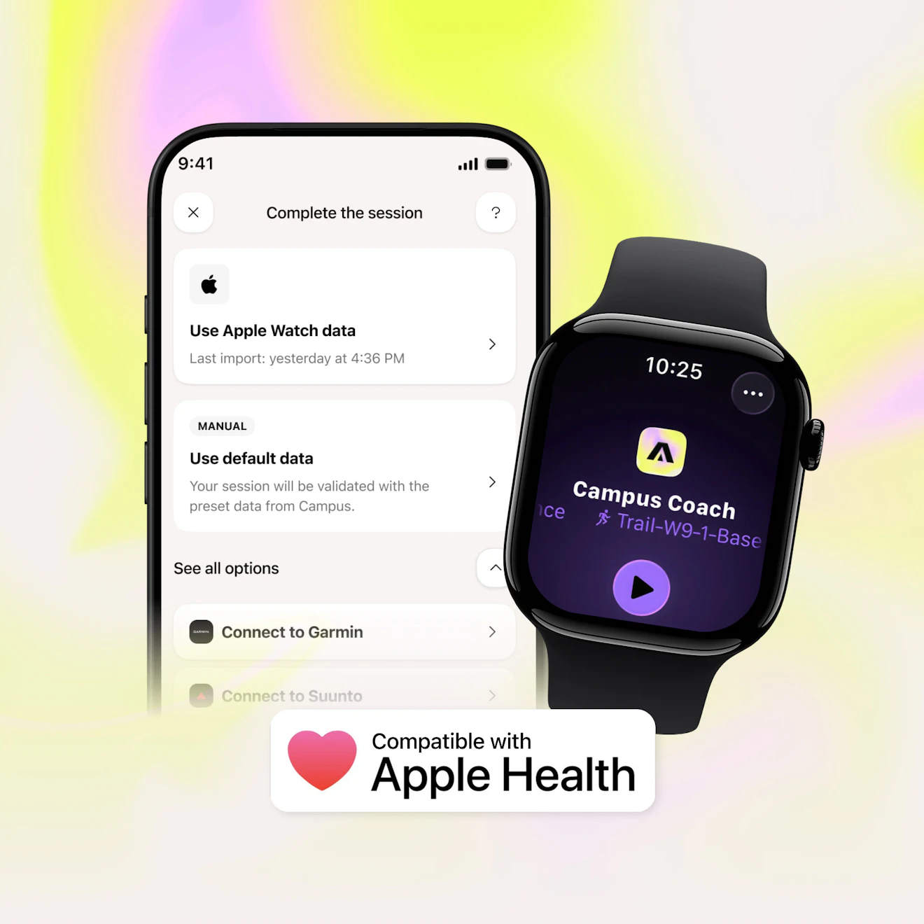 screenshot of the healthkit synchronisation authorisation for the campus coach app