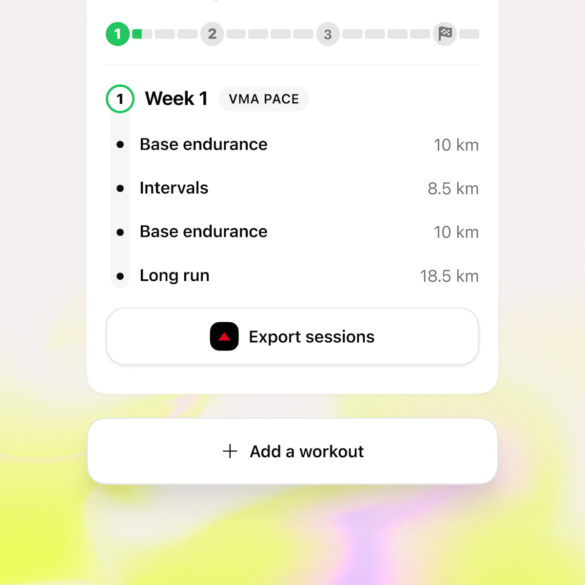 visual guide to adding an extra workout in the campus coach app