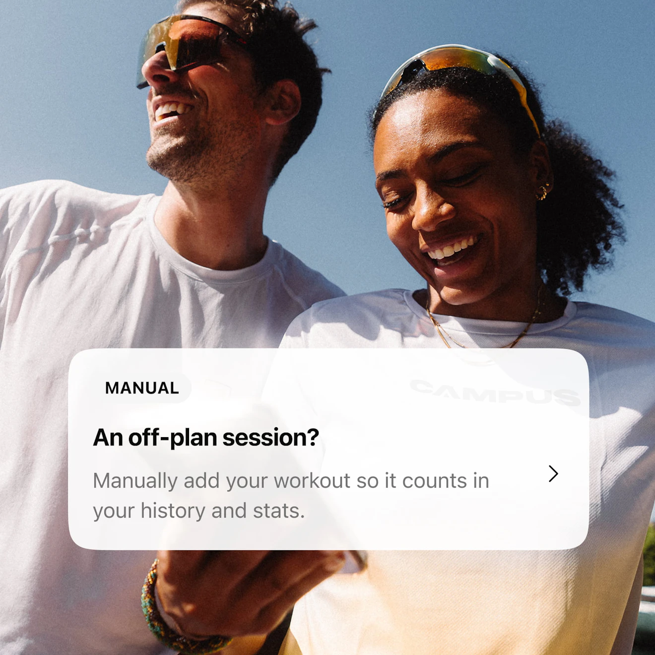 visual want to add an off schedule workout to the campus coach app