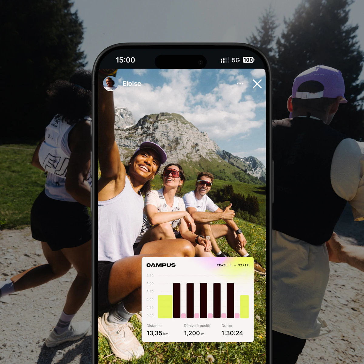 visuel story partage social seance application campus coach