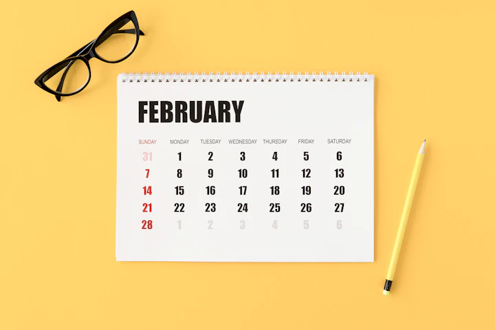 calendrier fevrier jaune