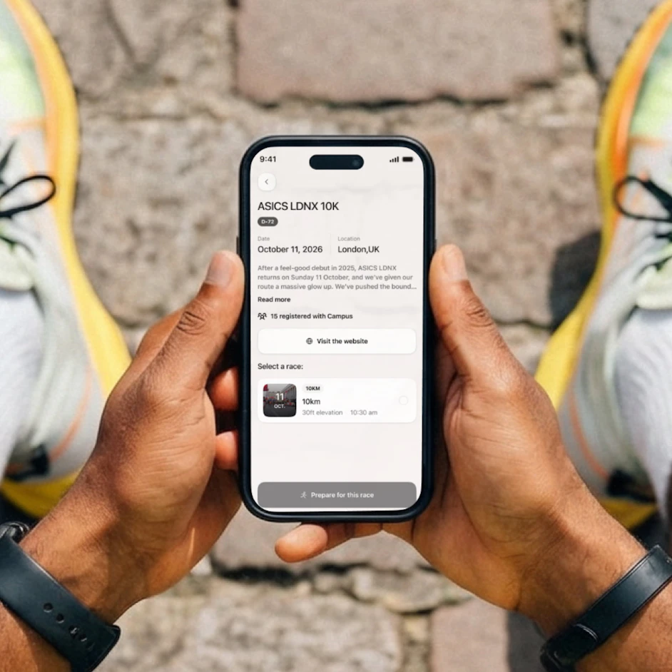goal preparation screen asics ldnx 10k campus coach app