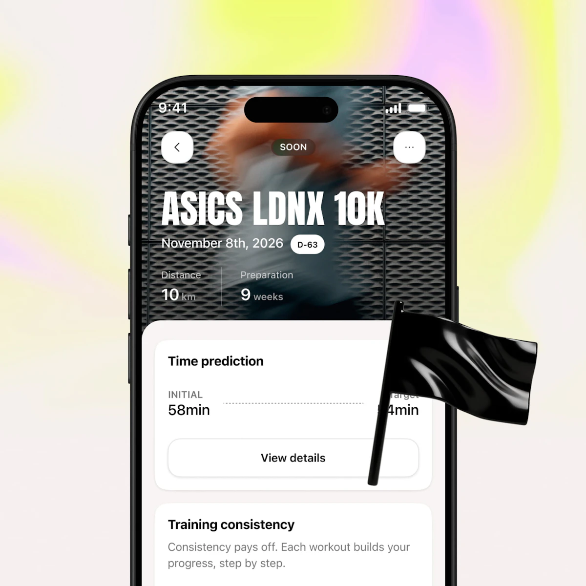 screen goal created asics ldnx 10k campus coach app