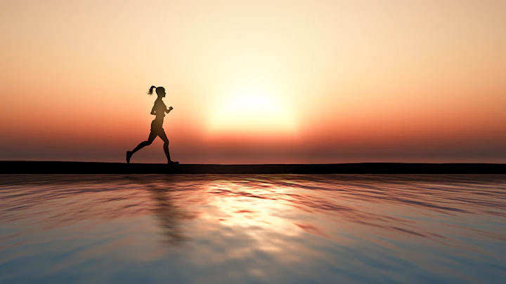 person running beach sunset 1