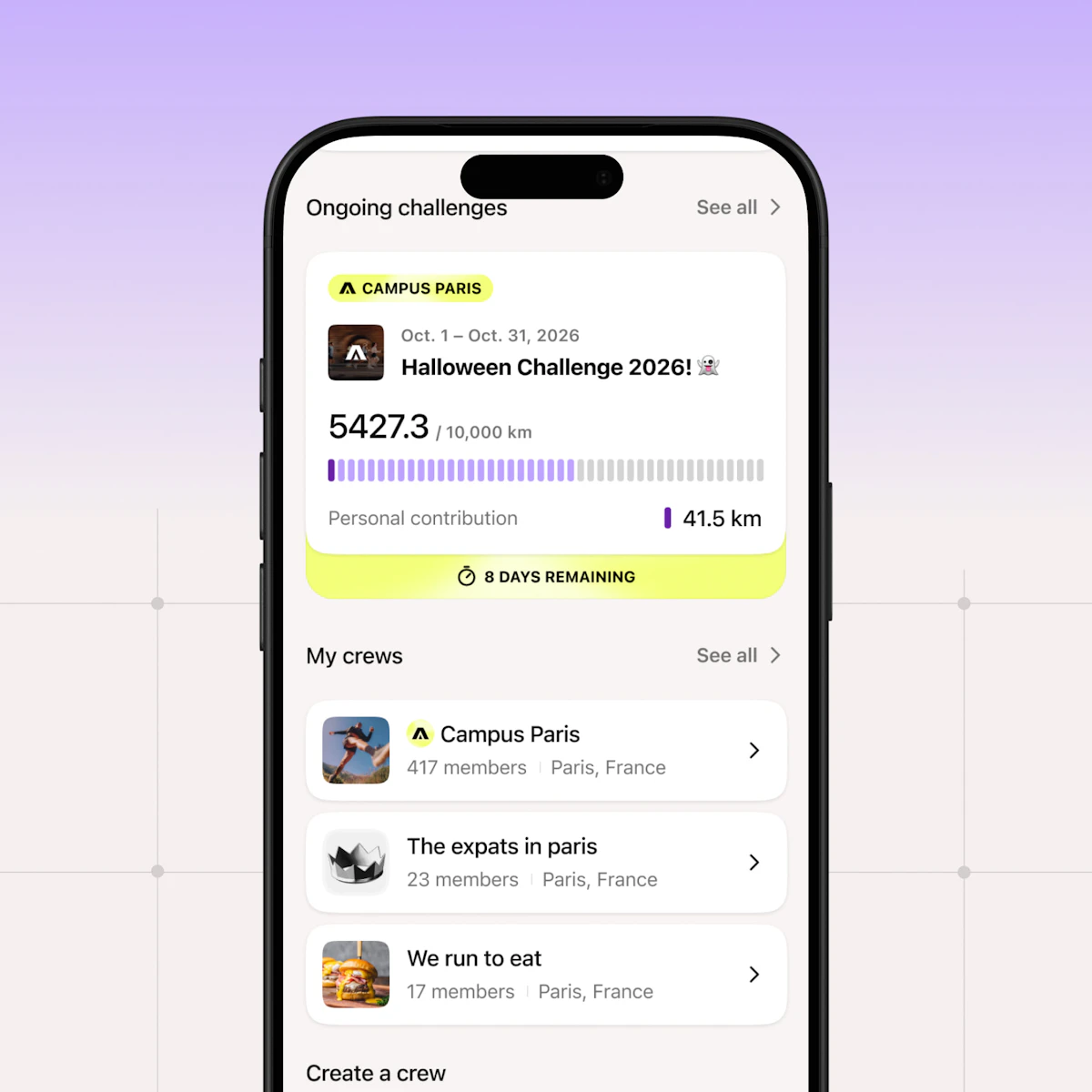 ongoing challenges screen campus coach app