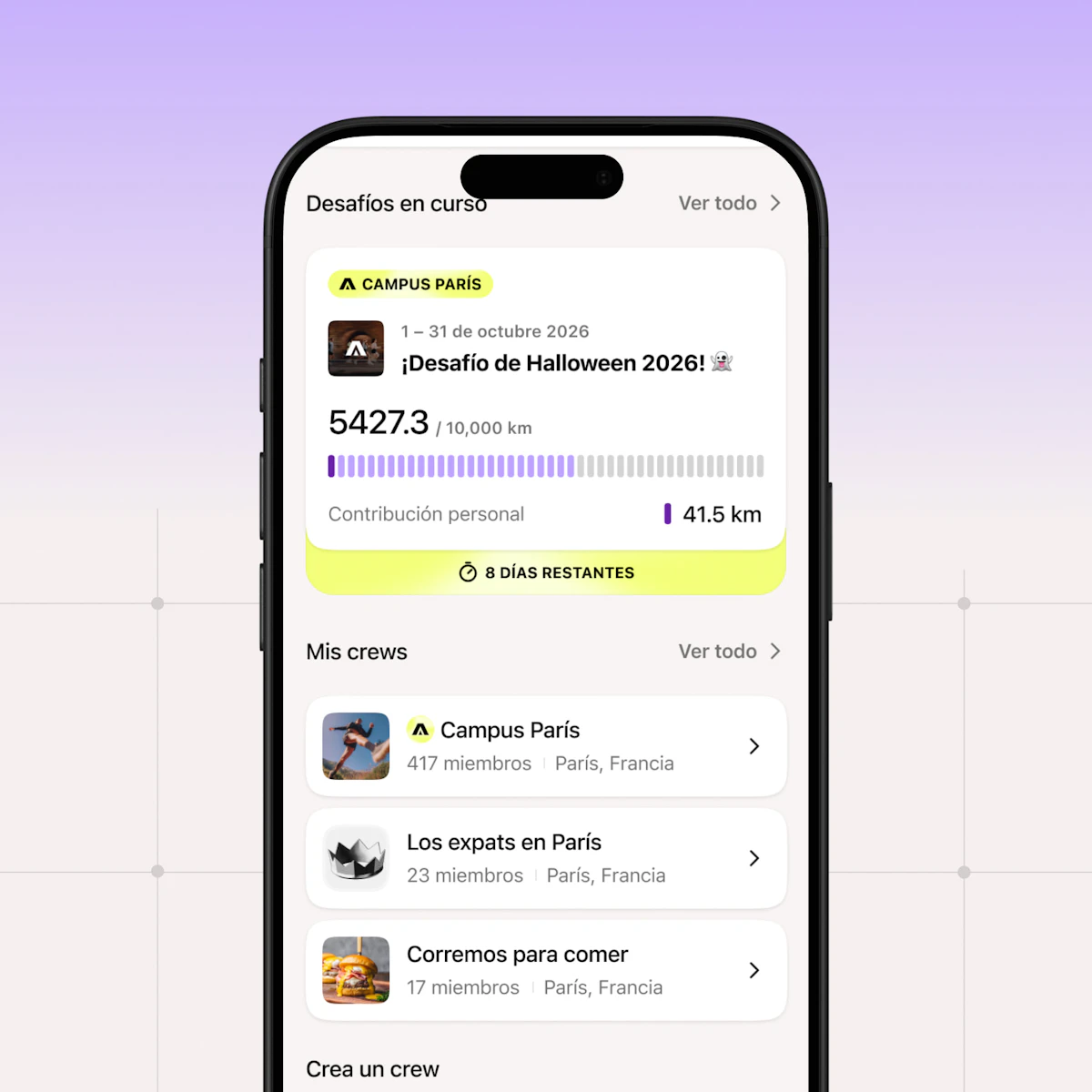 pantalla retos en curso campus coach app