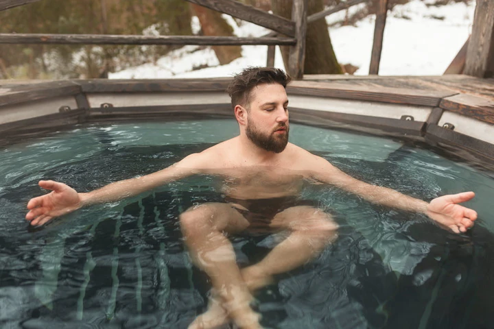 homme bain froid