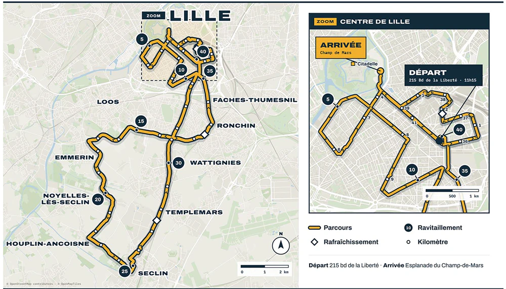 parcours marathon lille