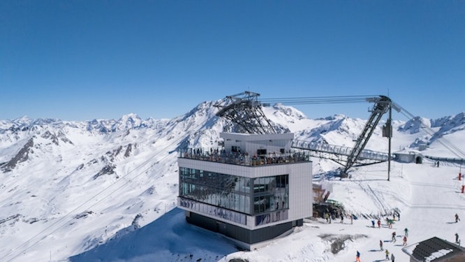 Cime Caron summit at Val Thorens ski resort Cime Caron summit at Val Thorens ski resort