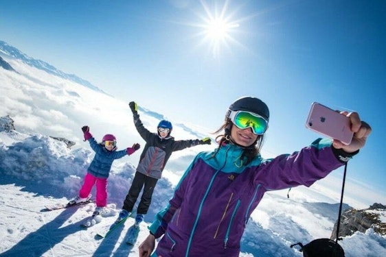View of the Aillons-Margeriaz ski resort in the Massif des Bauges, Savoie