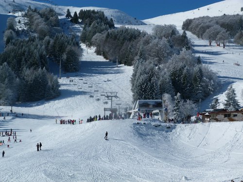 Alpe du Grand Serre ski area panoramic view in Isere, family resort in the French Alps