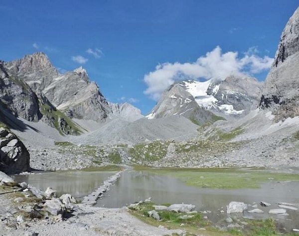 Lac des Vaches in Pralognan-la-Vanoise national park Lac des Vaches in Pralognan-la-Vanoise national park