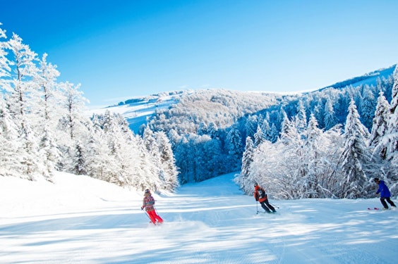 La Bresse-Hohneck groomed slopes — Vosges Groomed ski slopes at La Bresse-Hohneck in the Vosges — Passe Montagne partner resort