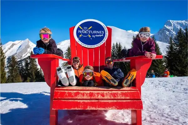 Children on horse-drawn sleigh at Manigod Haute-Savoie — winter family activity