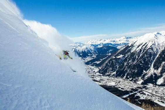 Domaine skiable de Chamonix Mont-Blanc — ski avec vue sur le Mont-Blanc