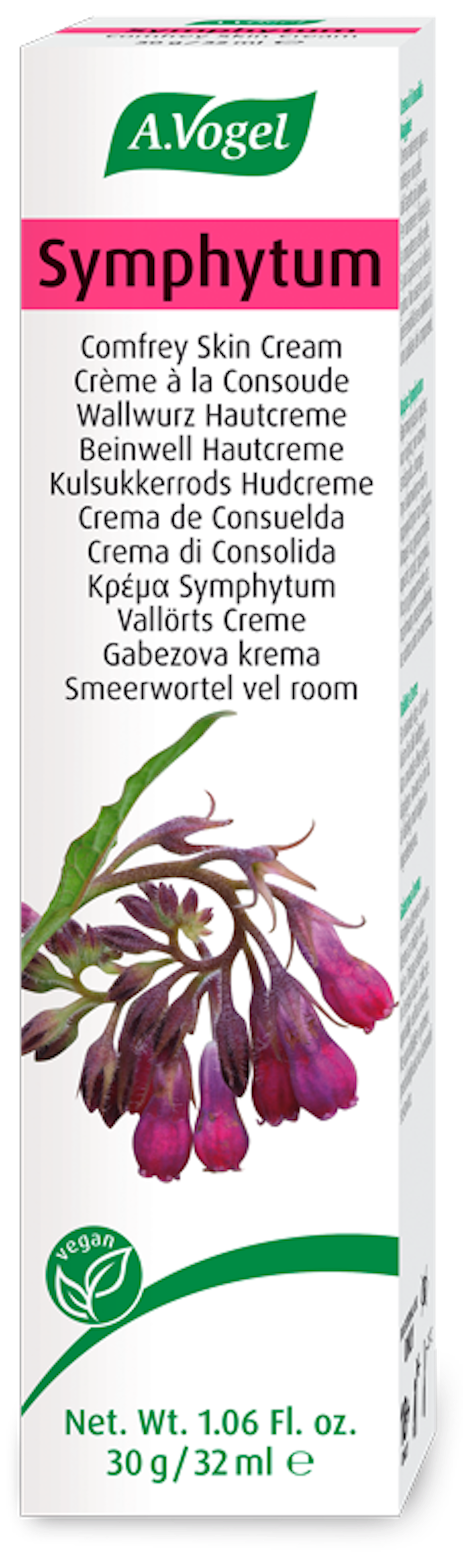 Produktaufnahme von "A.Vogel Symphytum Wallwurz Hautcreme". Hautcreme aus Wallwurz. Reichhaltig pflegende Tages- und Nachtcreme für jeden Hauttyp.