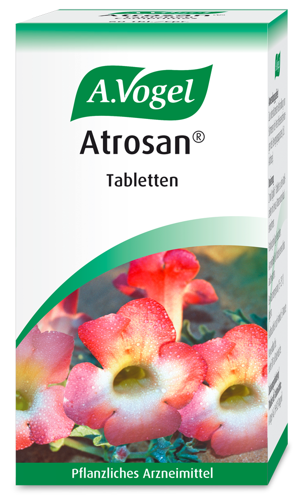 A.Vogel Atrosan®, 120 Tabletten Produktaufnahme von "A.Vogel Atrosan®". Pflanzliches Arzneimittel aus südafrikanischer Teufelskrallenwurzel. Zur unterstützenden Behandlung von Schmerzen bei Arthrose und Verschleisserkrankungen.