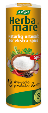 Herbamare ® Spicy Produktaufnahme von "A.Vogel Herbamare ® Spicy". Pikantes Meersalz mit 15 erntefrischen Bio-Kräutern, Gemüse und Chili aus kontrolliert biologischem Anbau. Für alle, die es gerne scharf mögen.