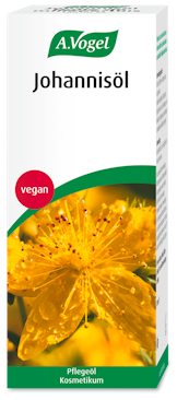 A.Vogel Johannisöl Produktaufnahme von "A.Vogel Johannisöl". Bio-Pflegeöl aus frischen Johanniskrautblüten für trockene und rissige Haut. Spendet Feuchtigkeit und eignet sich auch als Massage- und Badeöl zur Entspannung.