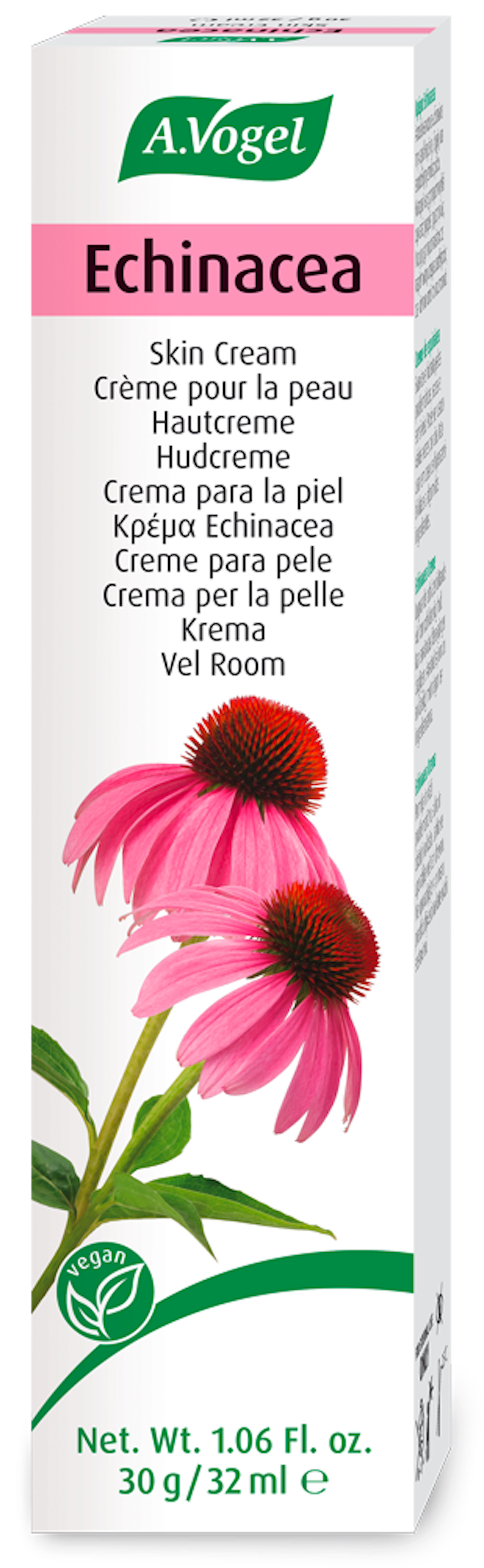 Produktaufnahme von "A.Vogel Echinacea Hautcreme". Hautcreme mit der Frischpflanzentinktur aus Rotem Sonnenhut. Beruhigt und pflegt trockene und empfindliche Haut.