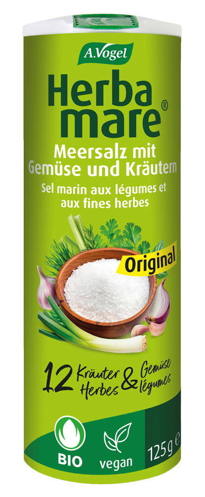 A.Vogel Herbamare ® Original Produktaufnahme von "A.Vogel Herbamare ® Original". Meersalz mit 12 erntefrischen Bio-Kräutern und Gemüse aus kontrolliert biologischem Anbau. Frisch verarbeitet und aromaschonend getrocknet.