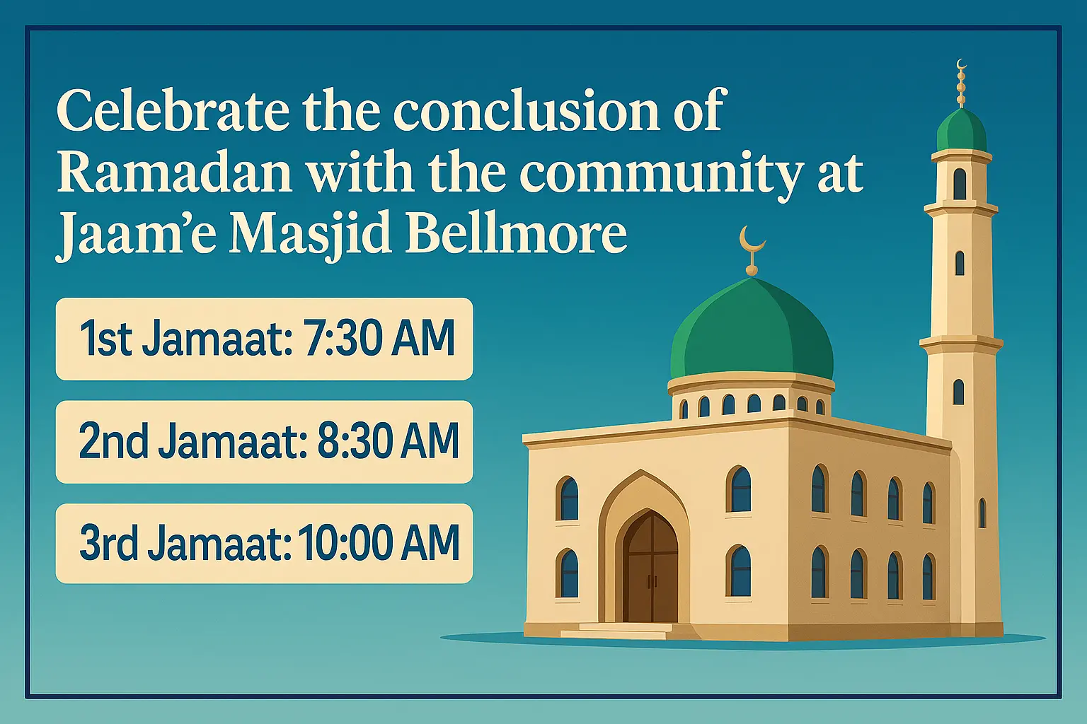Eid al-Fitr 2026 Prayers at Jaam'e Masjid Bellmore