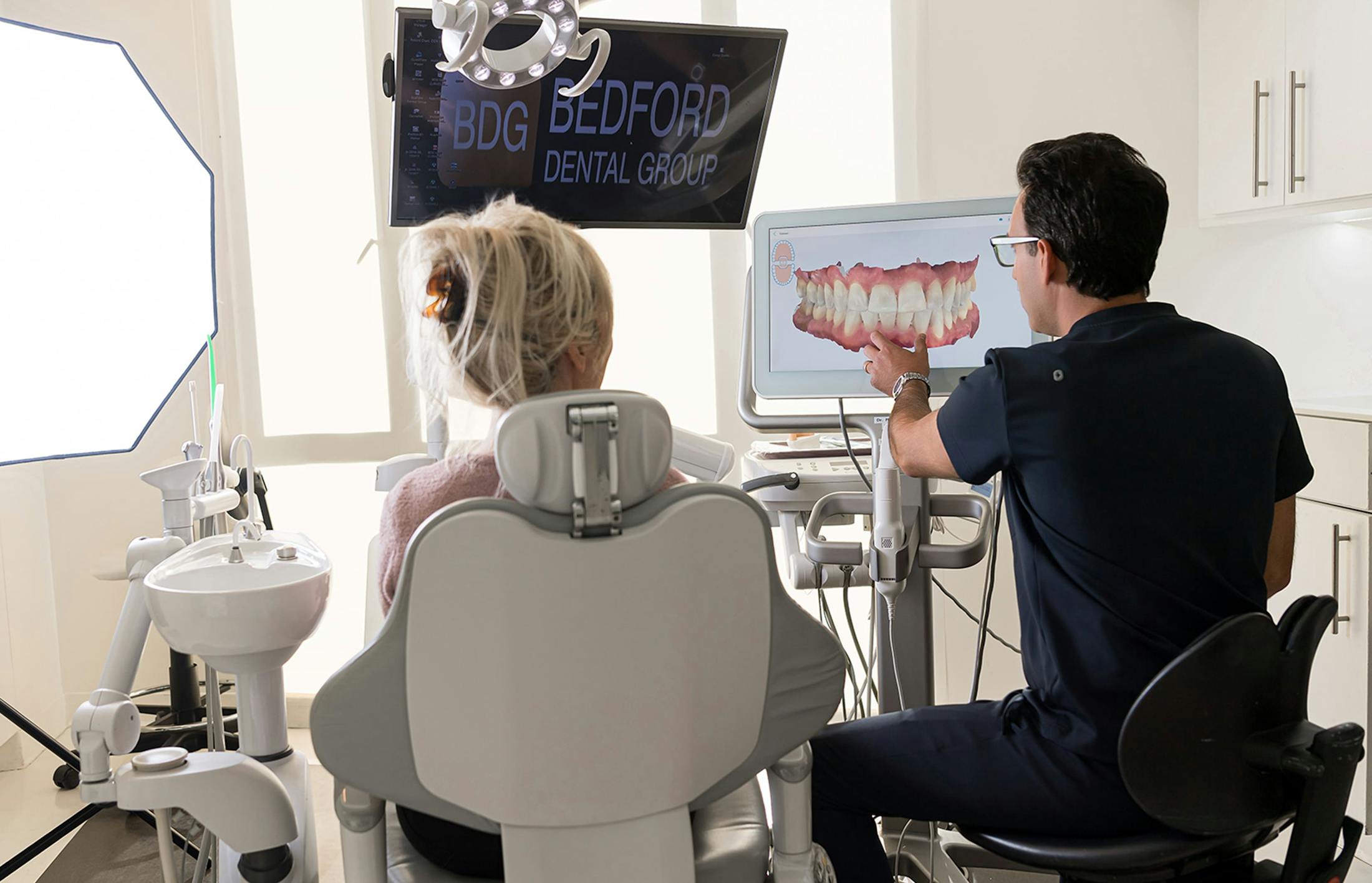 Doctor and patient discussing xrays