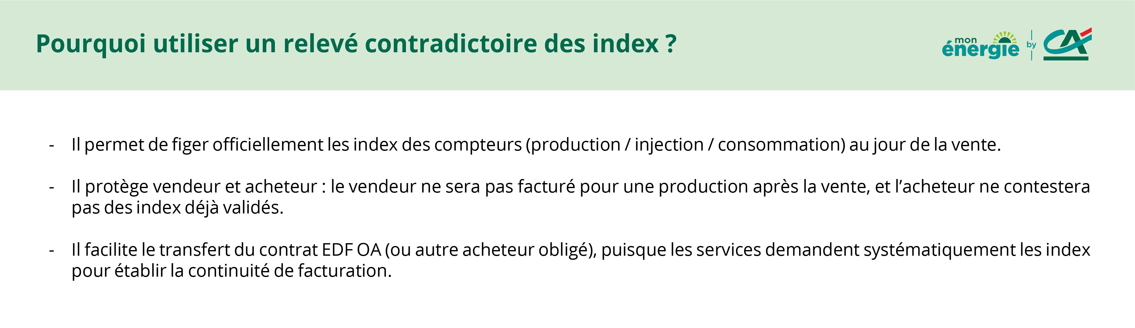 information releve des indexs panneaux solaires