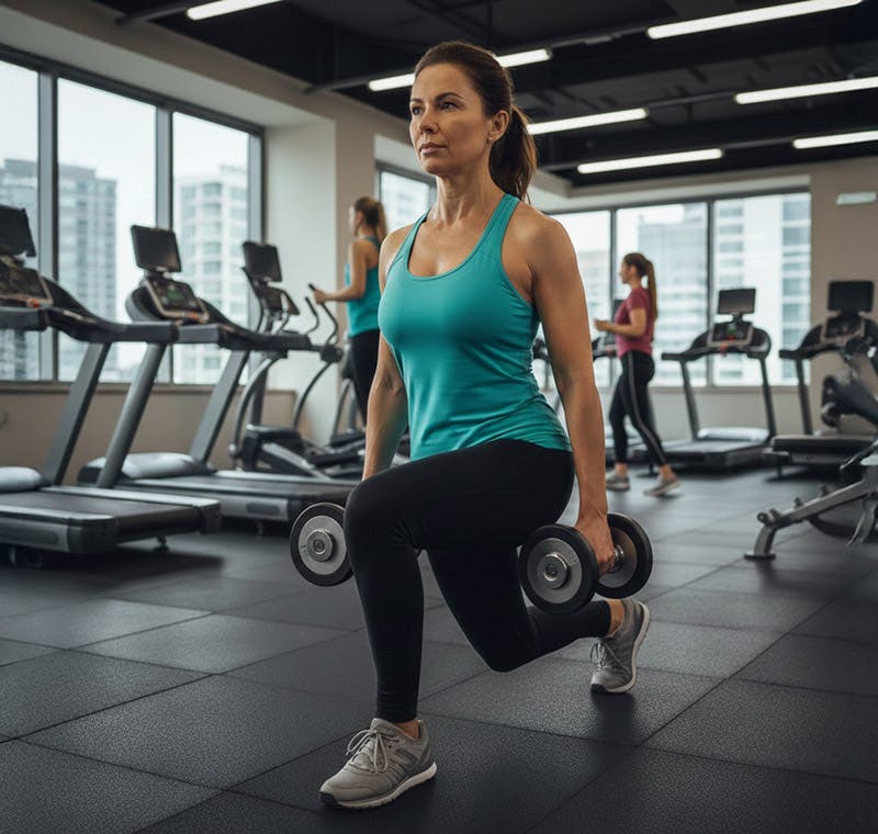 woman working out with weights