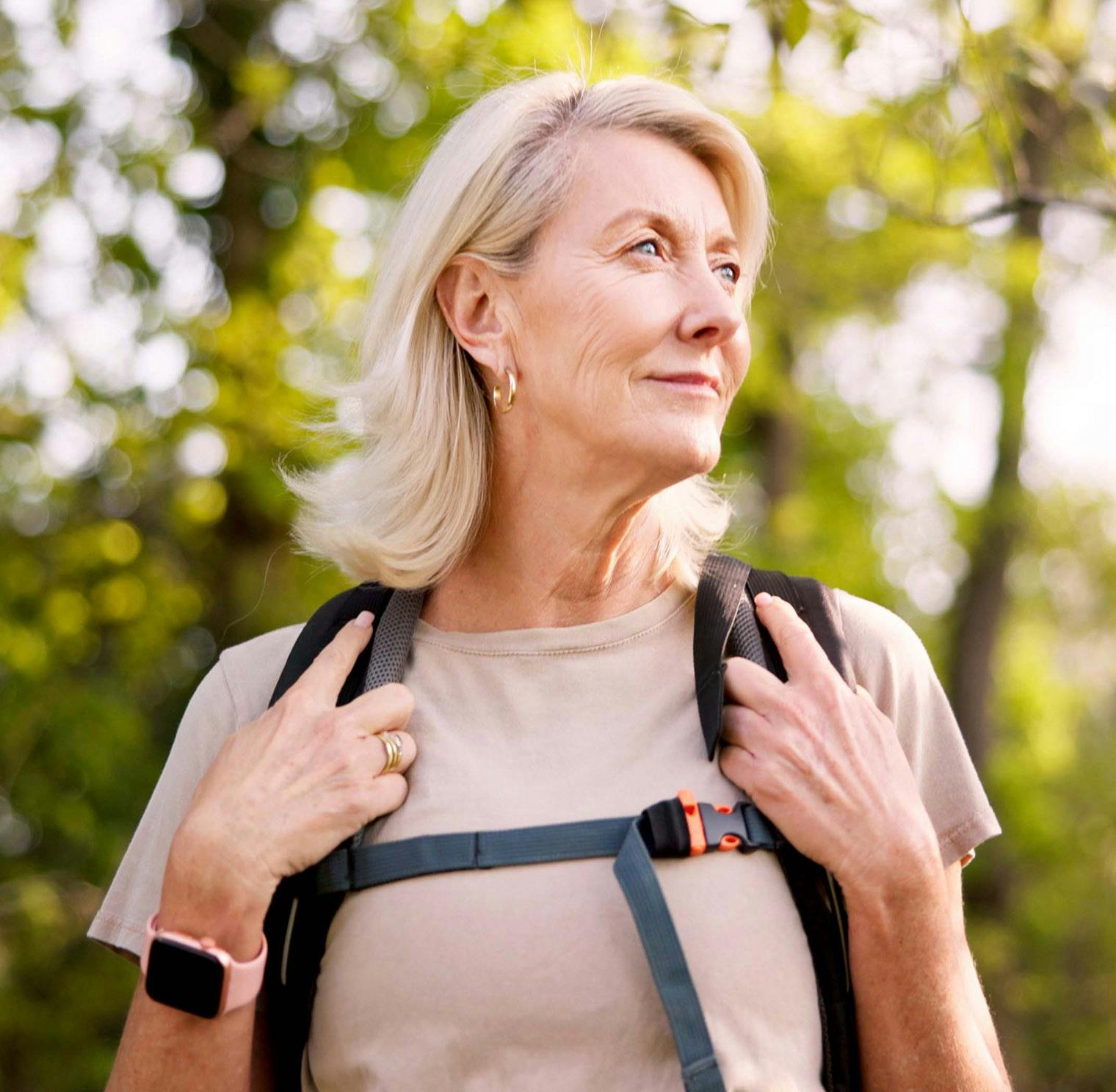 woman walking outside