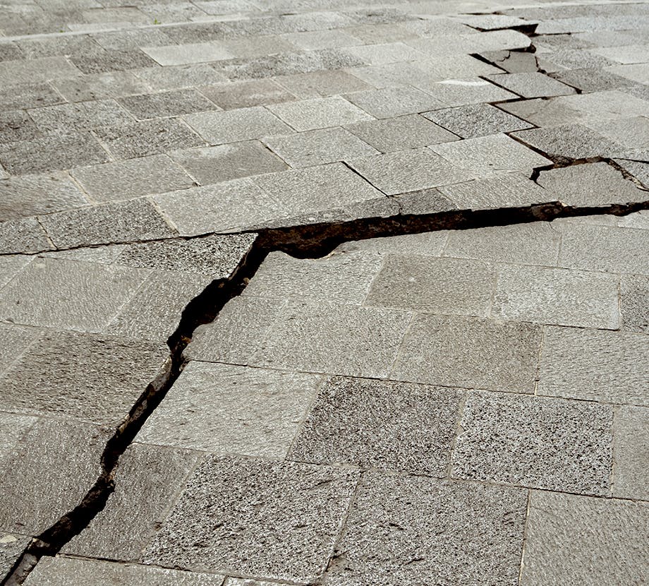 Large crack in sidewalk