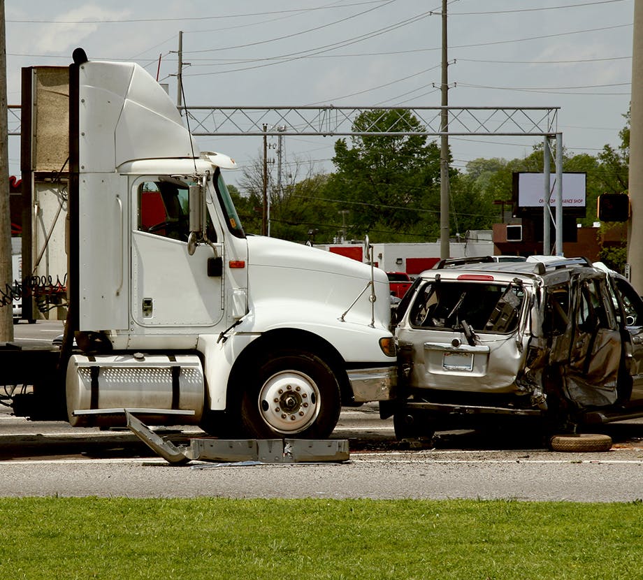 Accident involving a truck and a car