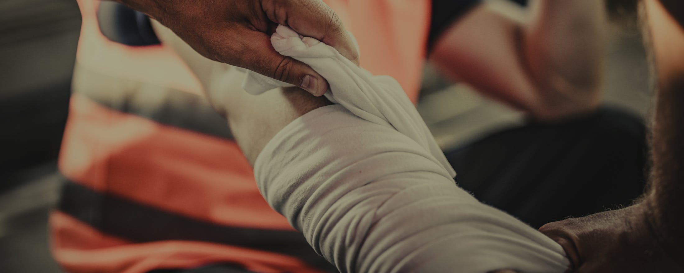 construction worker with an injured arm