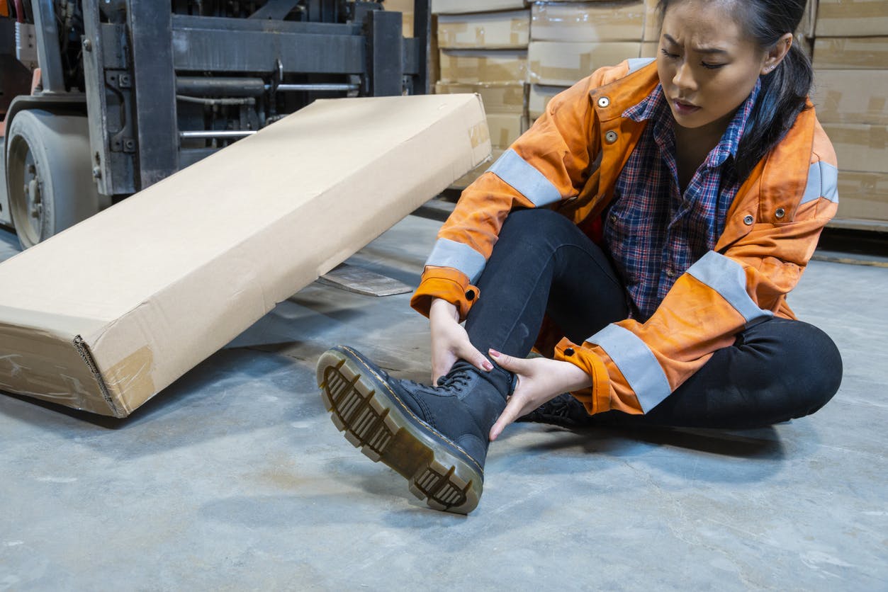 Woman injured on worksite
