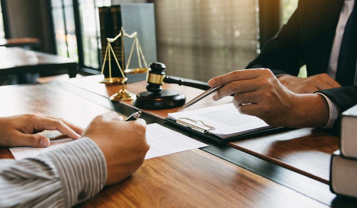 Lawyer with Client