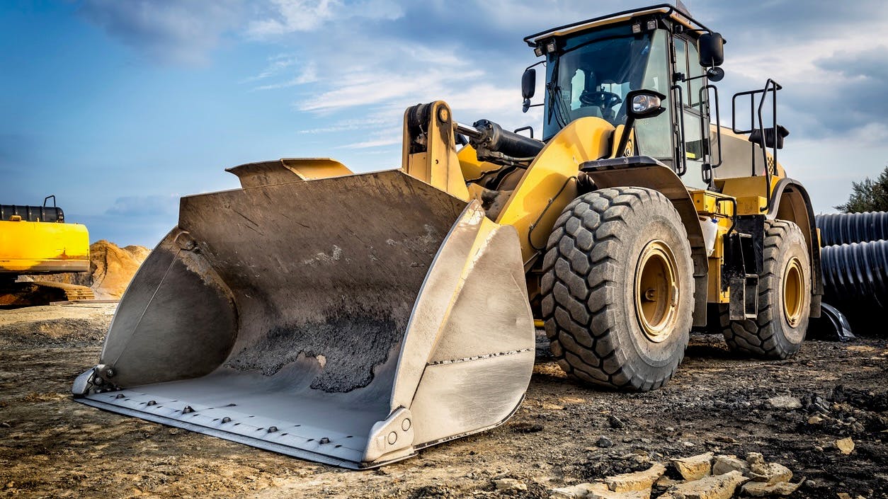 Tractor on a construction site