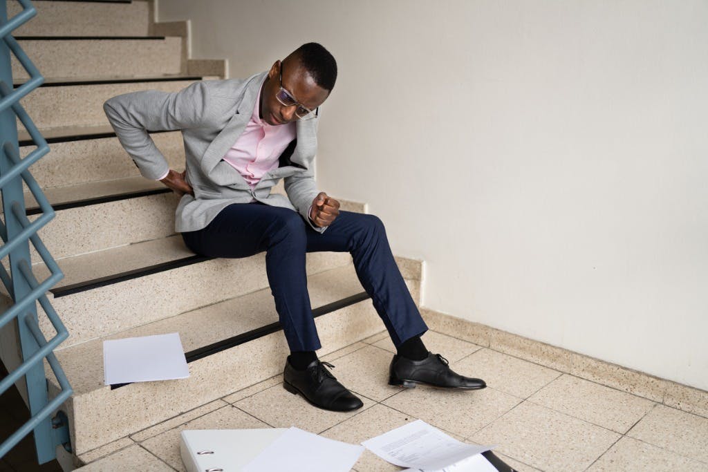 Man on the floor after falling