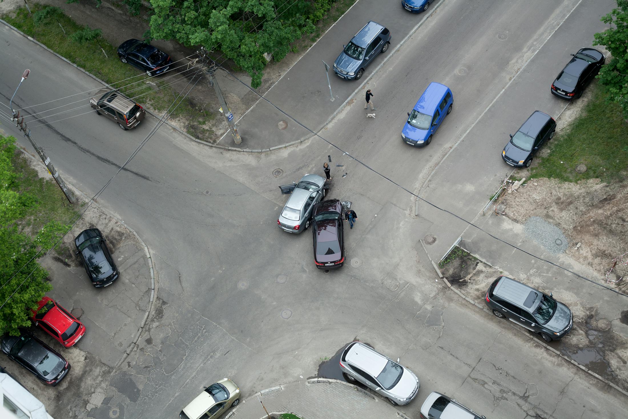 Car accident at big interesction