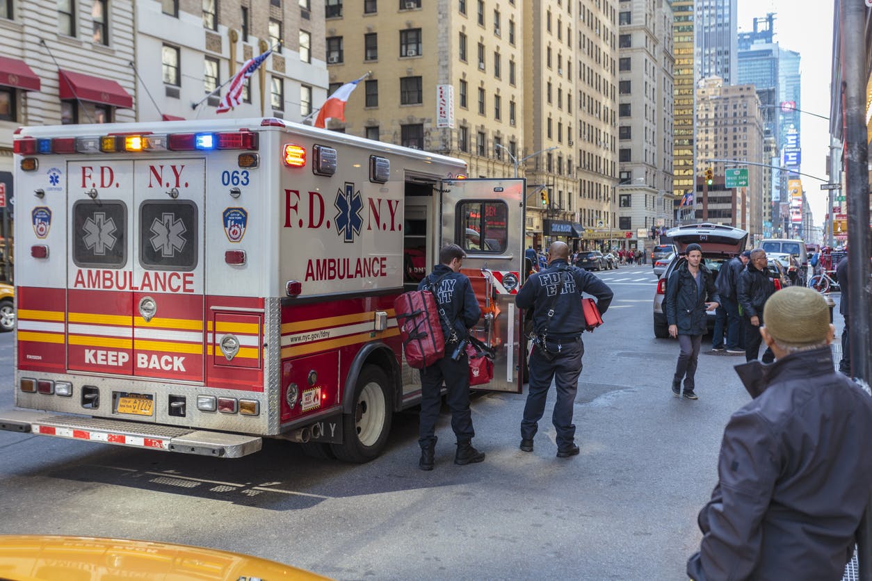 Ambulence outside NYC building
