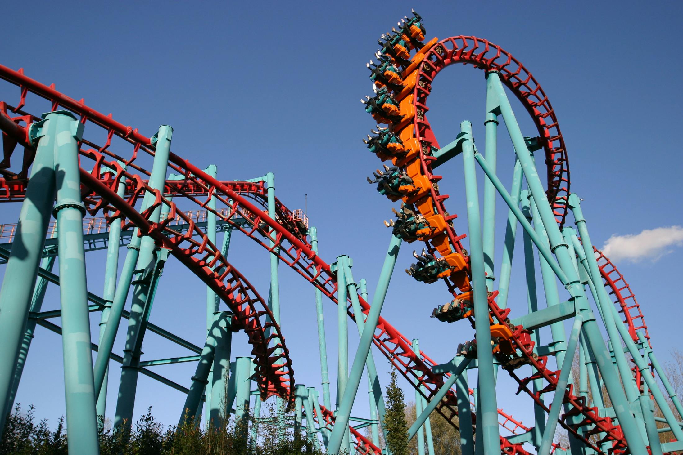 rollercoaster at amusement park