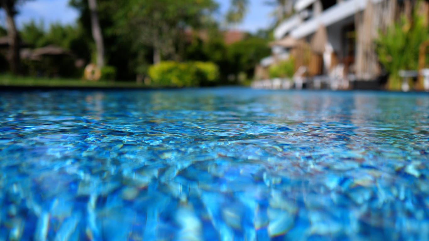 Pool in a backyard