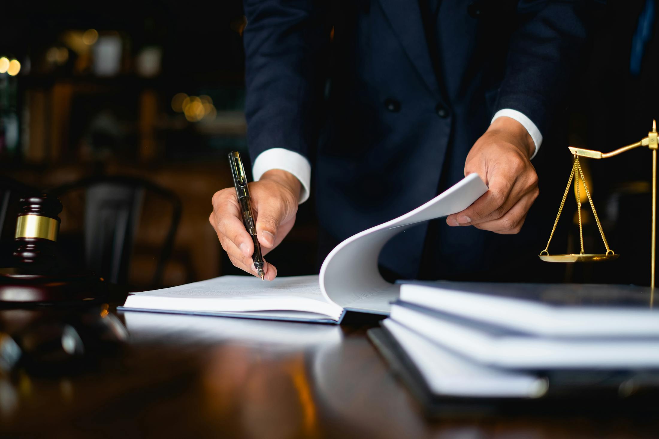 lawyer reviewing paperwork