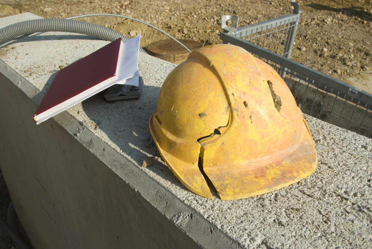 Broken helmet