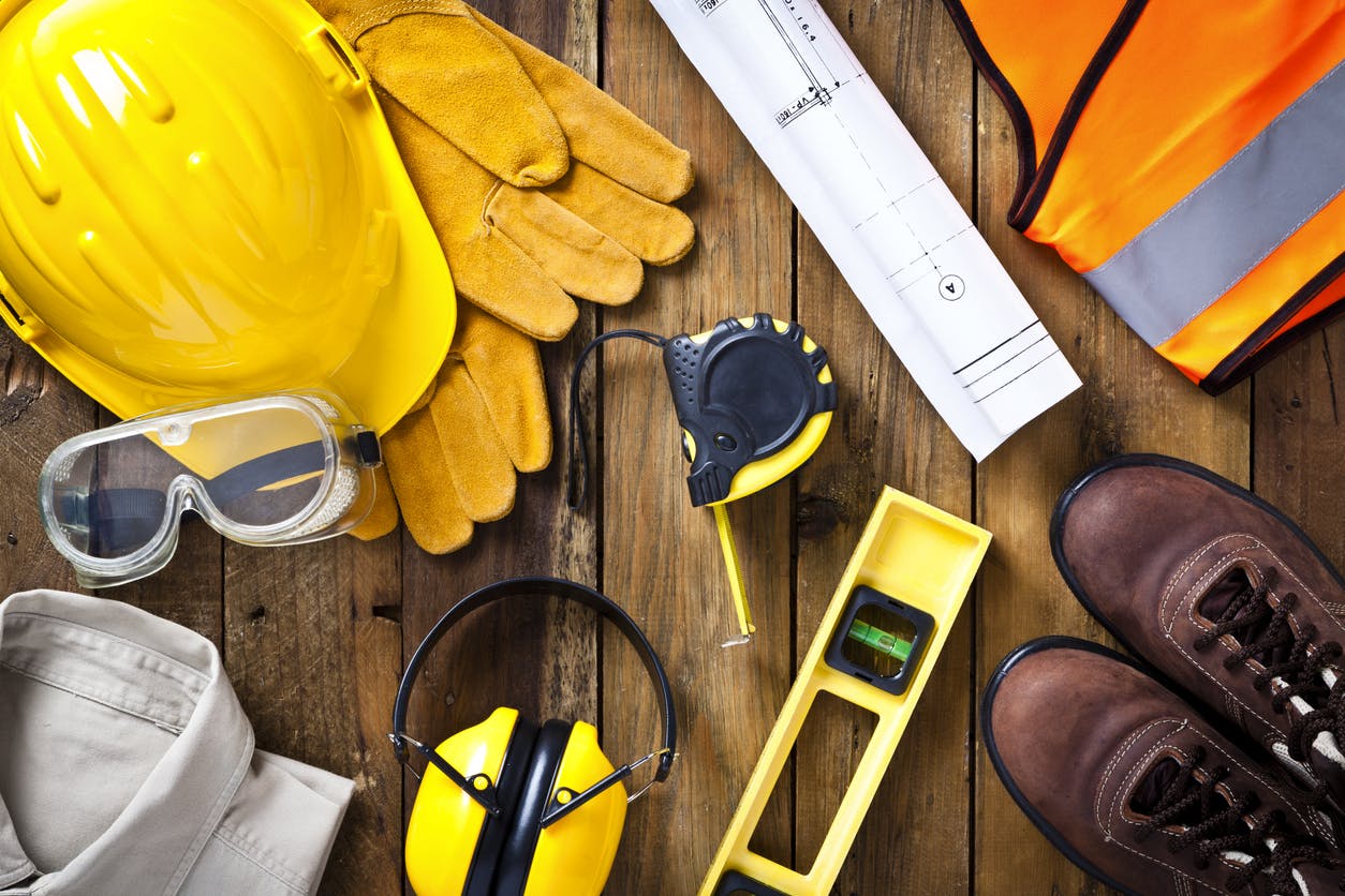 A variety of safety equipment