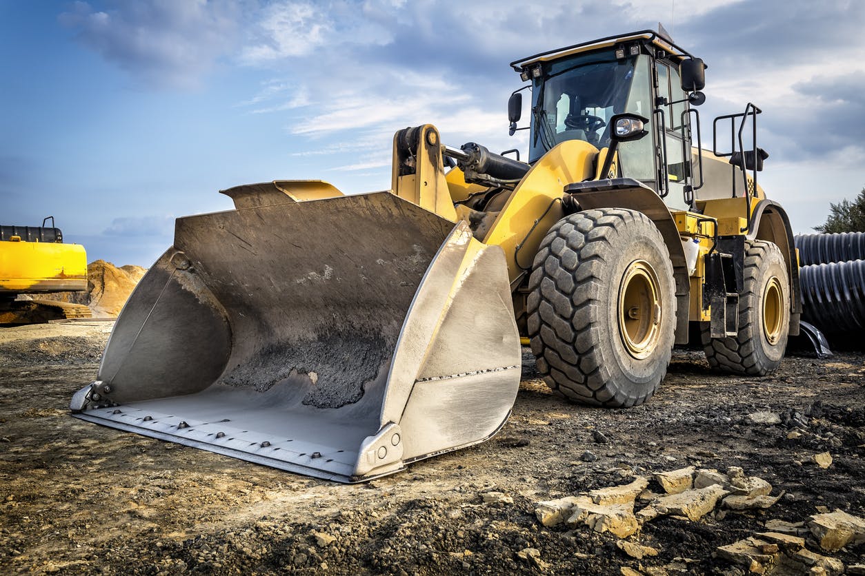 A yellow bulldozer