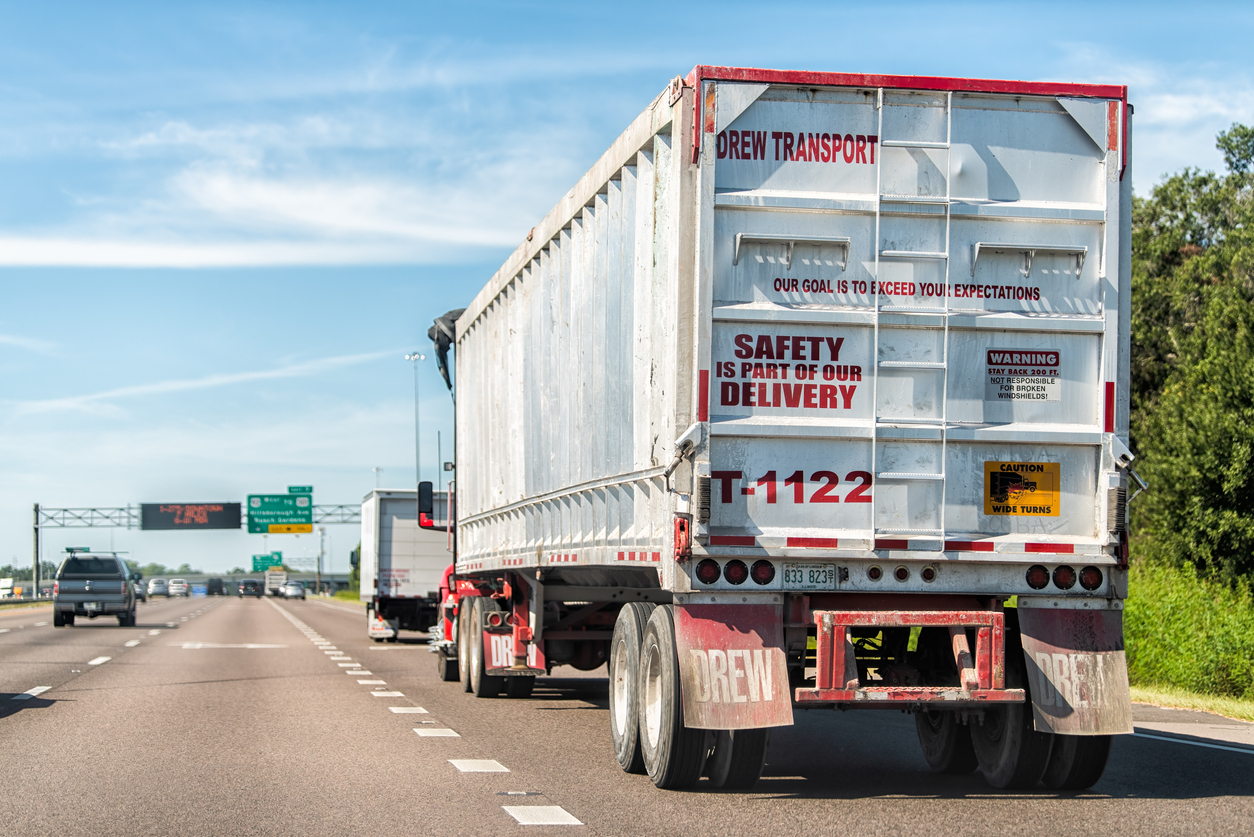 A semi truck on road