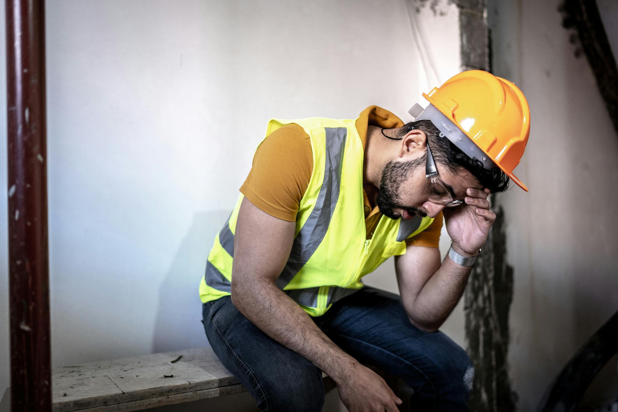 Injured construction worker