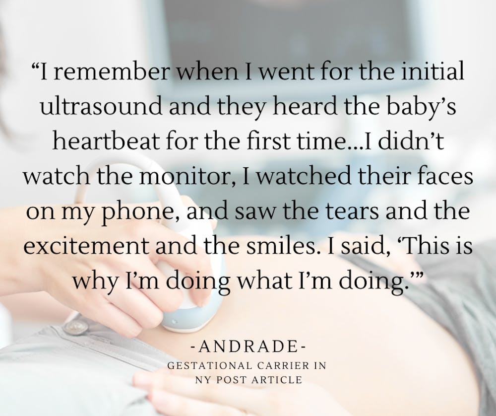 “I remember when I went for the initial ultrasound and they heard the baby’s heartbeat for the first time...I didn’t watch the monitor, I watched their faces on my phone, and saw the tears and the excitement and.png